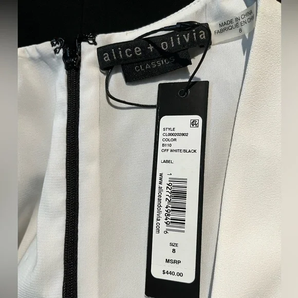 NWT Alice + Olivia Black and White Jumpsuit Size 8 MSRP $440 - Picture 7 of 7